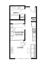 1x1 Open 106 floor plan